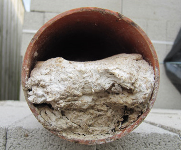 wipes clogging pipe
